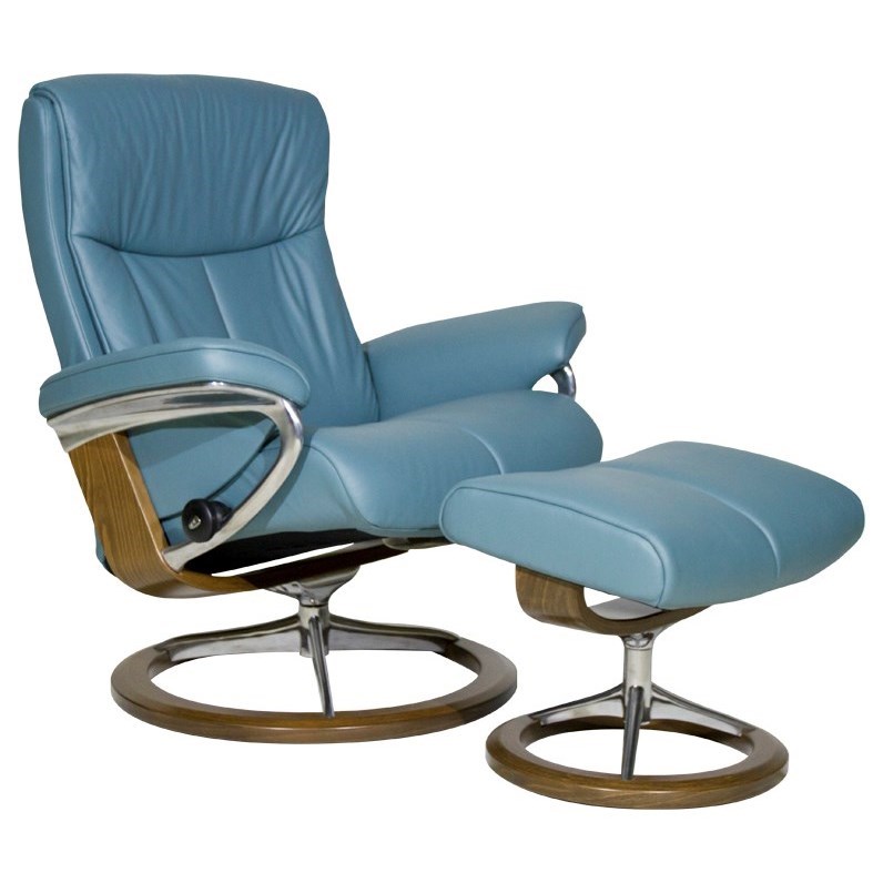 Stressless by Ekornes Peace 1317315 Large Reclining Chair & Ottoman with Signature Base Jordan